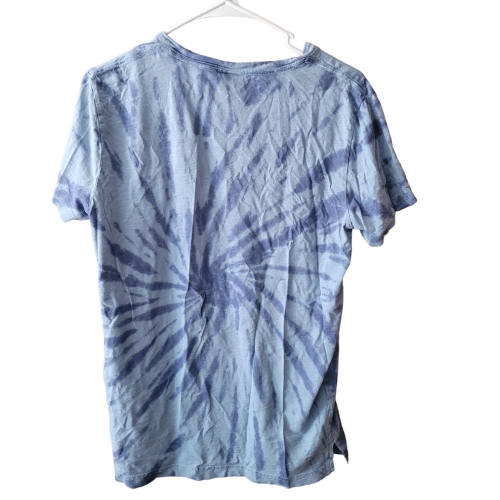 Men's Light Blue Spiral Tie-Dye Short Sleeve Tee - Casual Crew